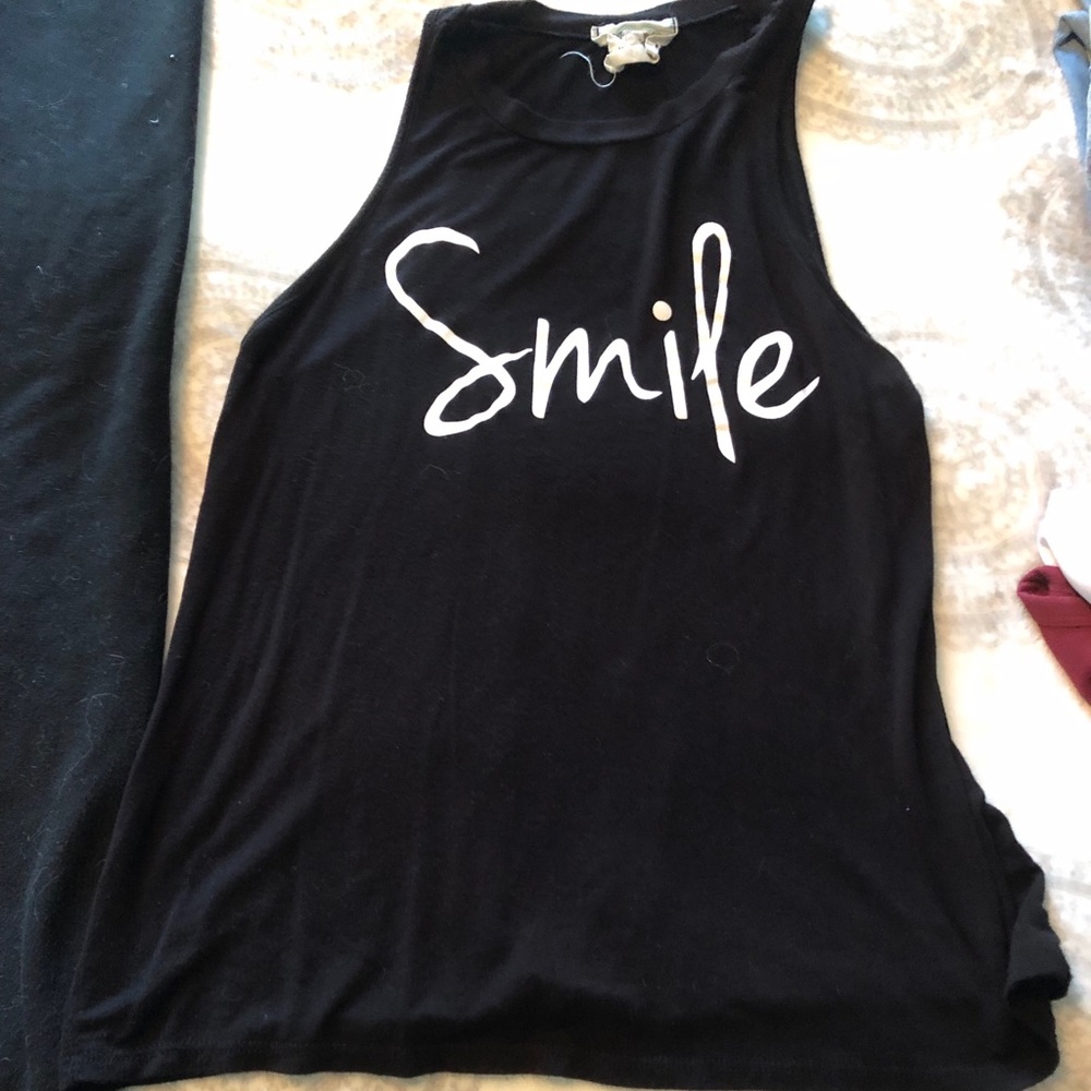 Black “Smile” Tank Top
